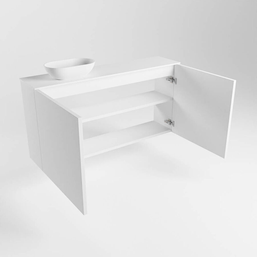 MONDIAZ FOWY toiletmeubel 100cm kleur talc. Waskom positie links kleur talc | talc. Met 1 kraangat - Afbeelding 6