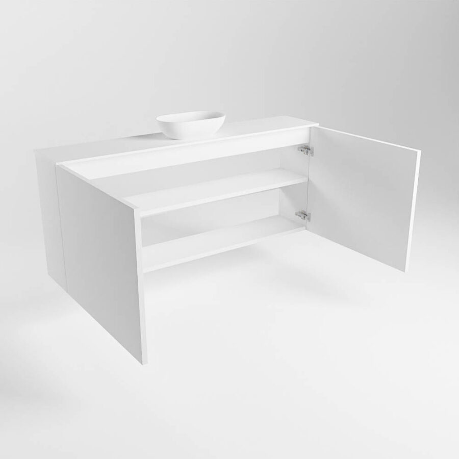 MONDIAZ FOWY toiletmeubel 120cm kleur talc. Waskom positie midden kleur talc | talc. Met 1 kraangat - Afbeelding 6