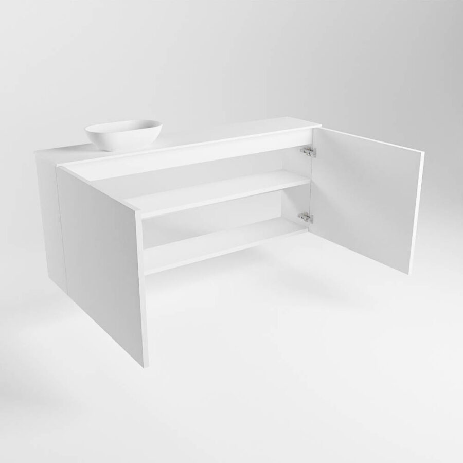 MONDIAZ FOWY toiletmeubel 120cm kleur talc. Waskom positie links kleur talc | talc. Met 1 kraangat - Afbeelding 6
