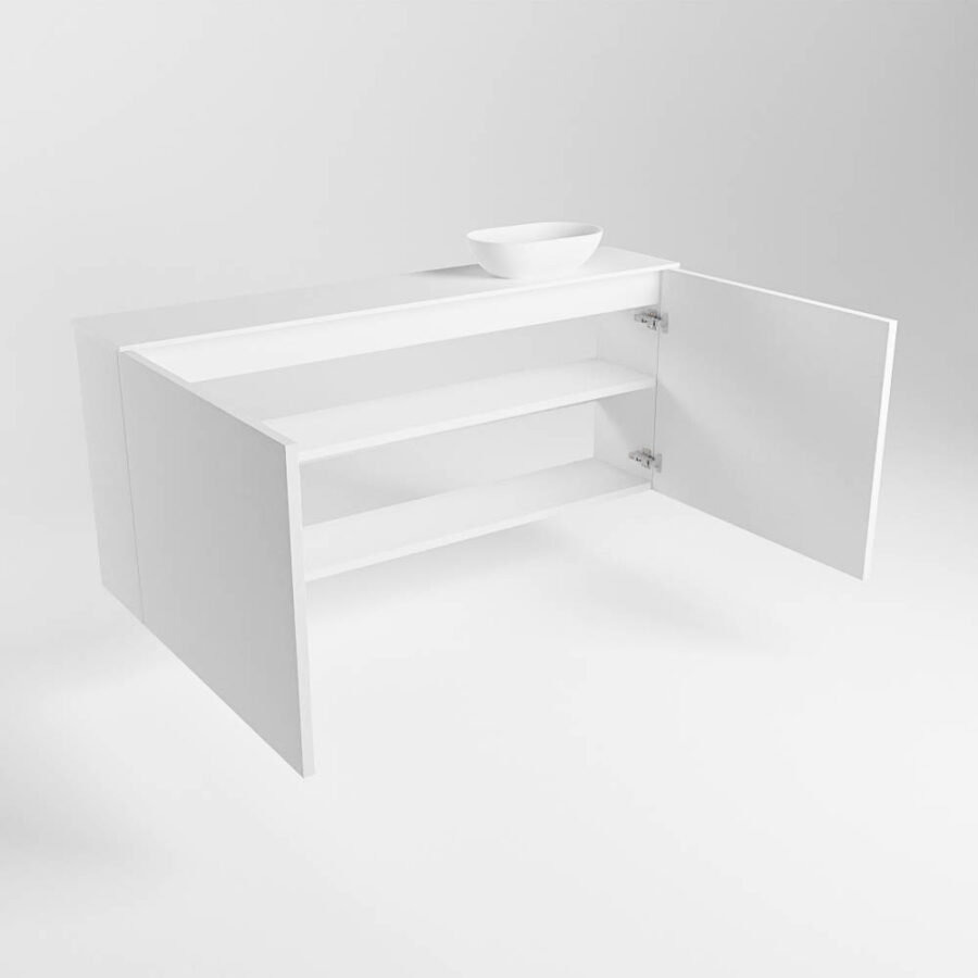 MONDIAZ FOWY toiletmeubel 120cm kleur talc. Waskom positie rechts kleur talc | talc. Met 1 kraangat - Afbeelding 6