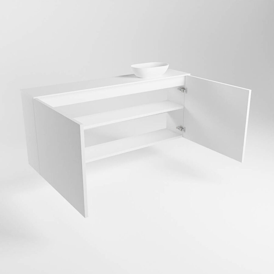MONDIAZ FOWY toiletmeubel 120cm kleur talc. Waskom positie rechts kleur talc | talc. Zonder kraangat - Afbeelding 6