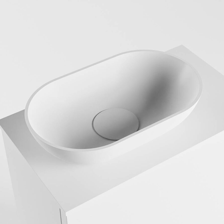 MONDIAZ FOWY toiletmeubel 40cm kleur talc. Waskom positie links kleur talc | talc. Met 1 kraangat - Afbeelding 7
