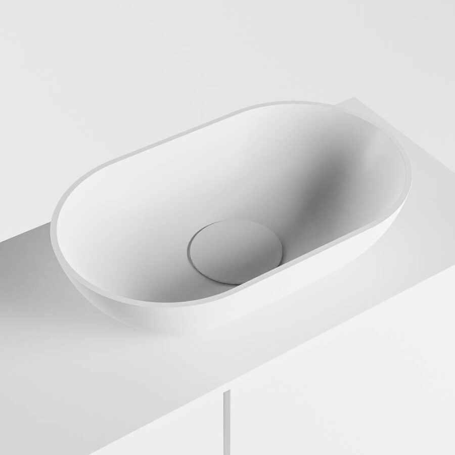 MONDIAZ FOWY toiletmeubel 60cm kleur talc. Waskom positie rechts kleur talc | talc. Met 1 kraangat - Afbeelding 7