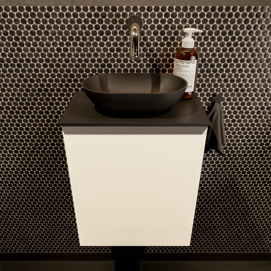 MONDIAZ FOWY toiletmeubel 40cm kleur talc. Waskom positie midden kleur urban | urban. Zonder kraangat - Afbeelding 2