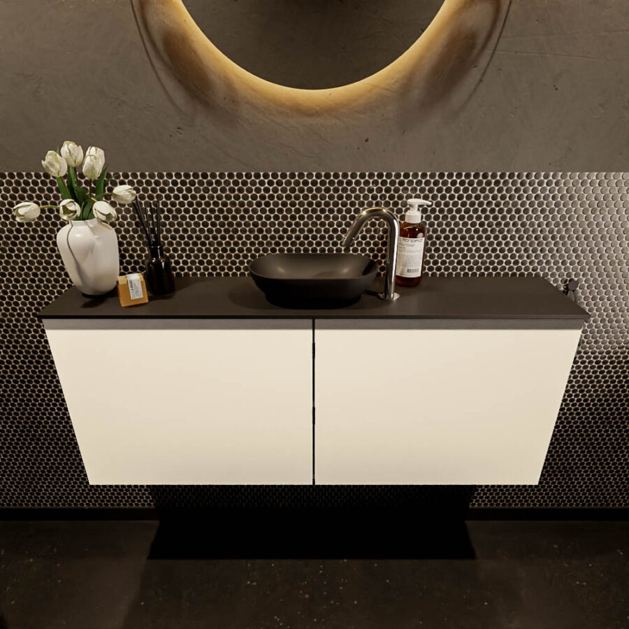 MONDIAZ FOWY toiletmeubel 120cm kleur talc. Waskom positie midden kleur urban | urban. Met 1 kraangat - Afbeelding 2
