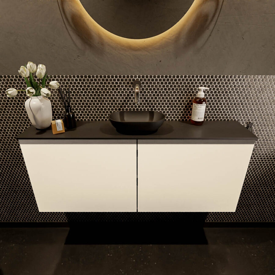 MONDIAZ FOWY toiletmeubel 120cm kleur talc. Waskom positie midden kleur urban | urban. Zonder kraangat - Afbeelding 2