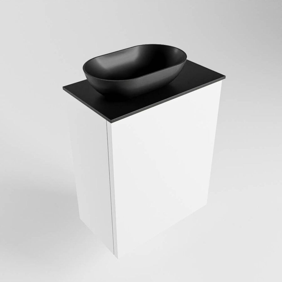 MONDIAZ FOWY toiletmeubel 40cm kleur talc. Waskom positie links kleur urban | urban. Met 1 kraangat - Afbeelding 4