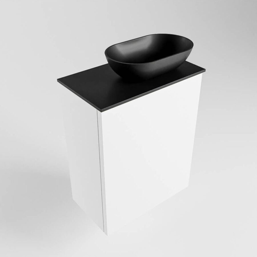 MONDIAZ FOWY toiletmeubel 40cm kleur talc. Waskom positie rechts kleur urban | urban. Met 1 kraangat - Afbeelding 4