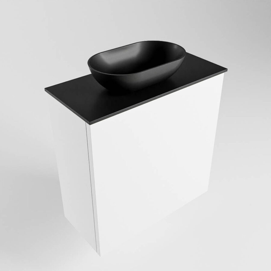 MONDIAZ FOWY toiletmeubel 50cm kleur talc. Waskom positie links kleur urban | urban. Met 1 kraangat - Afbeelding 4
