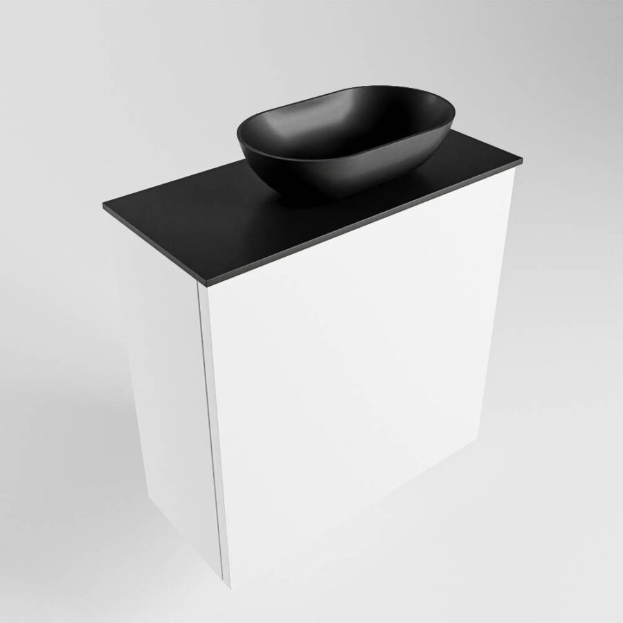 MONDIAZ FOWY toiletmeubel 50cm kleur talc. Waskom positie rechts kleur urban | urban. Met 1 kraangat - Afbeelding 4