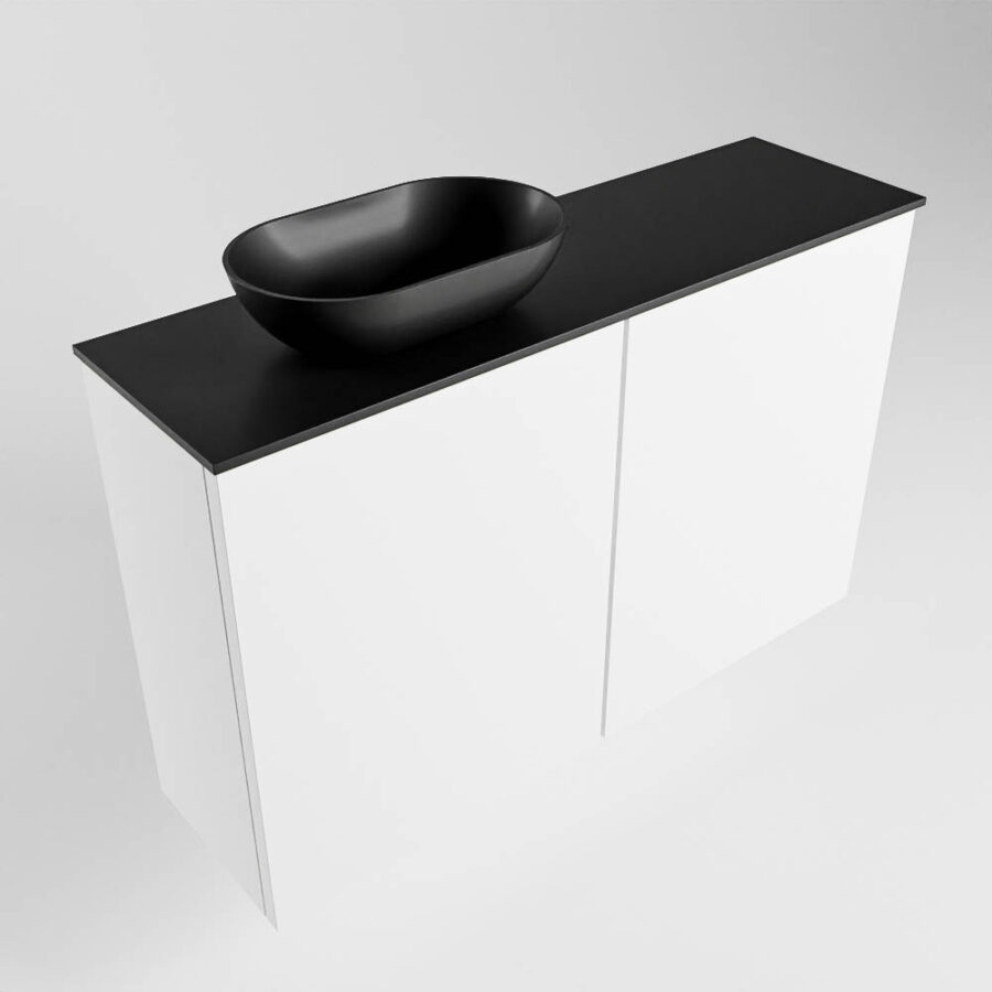 MONDIAZ FOWY toiletmeubel 80cm kleur talc. Waskom positie links kleur urban | urban. Met 1 kraangat - Afbeelding 4