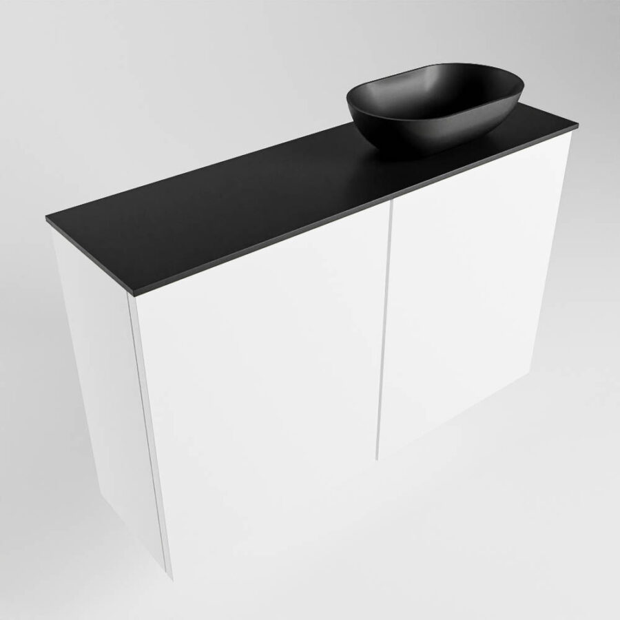 MONDIAZ FOWY toiletmeubel 80cm kleur talc. Waskom positie rechts kleur urban | urban. Met 1 kraangat - Afbeelding 4