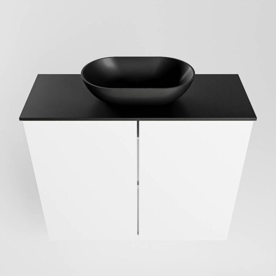 MONDIAZ FOWY toiletmeubel 60cm kleur talc. Waskom positie midden kleur urban | urban. Met 1 kraangat - Afbeelding 5