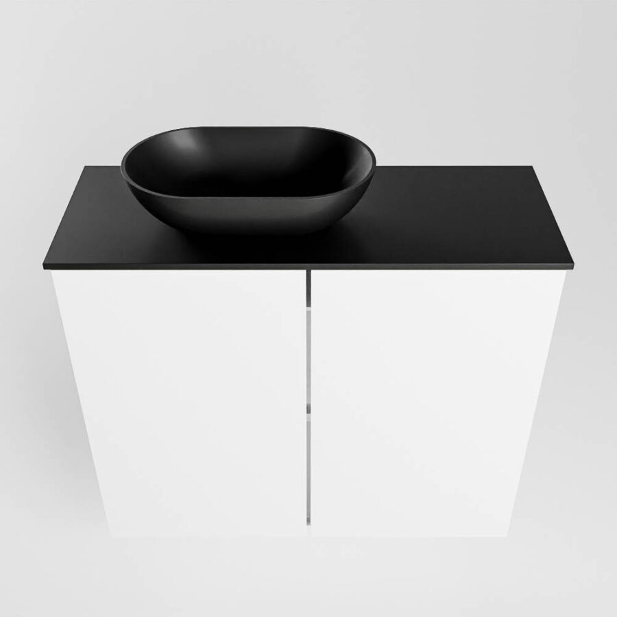 MONDIAZ FOWY toiletmeubel 60cm kleur talc. Waskom positie links kleur urban | urban. Met 1 kraangat - Afbeelding 5