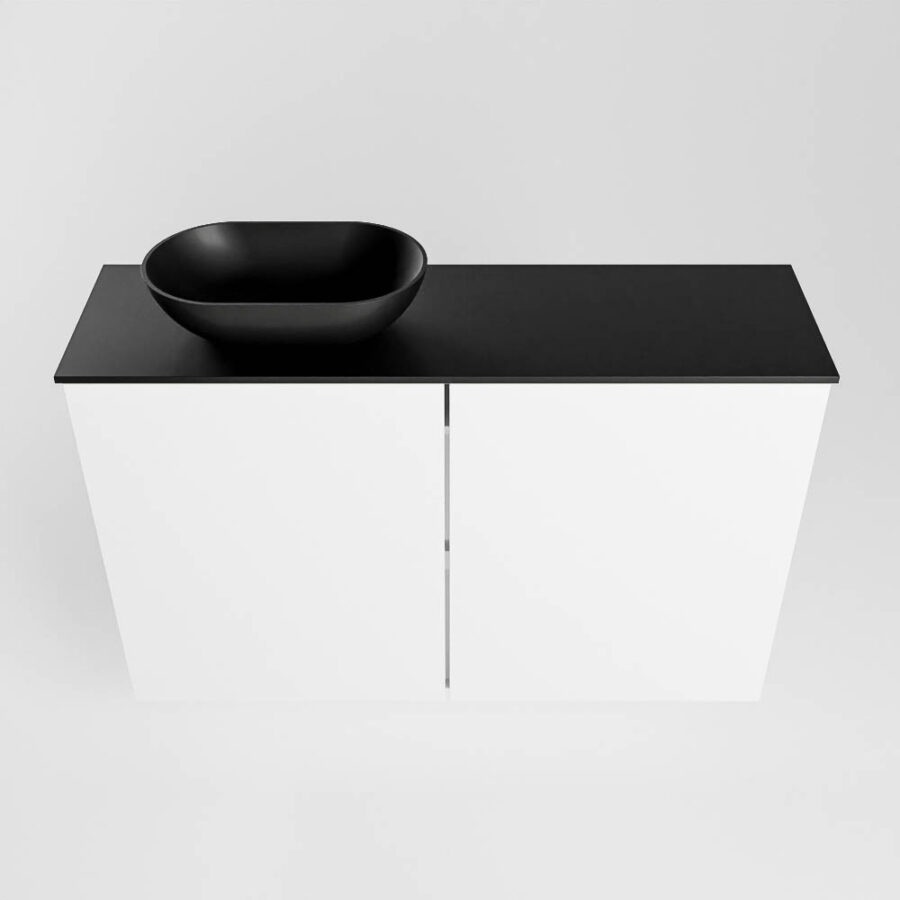 MONDIAZ FOWY toiletmeubel 80cm kleur talc. Waskom positie links kleur urban | urban. Zonder kraangat - Afbeelding 5