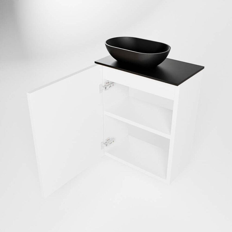 MONDIAZ FOWY toiletmeubel 40cm kleur talc. Waskom positie links kleur urban | urban. Met 1 kraangat - Afbeelding 6