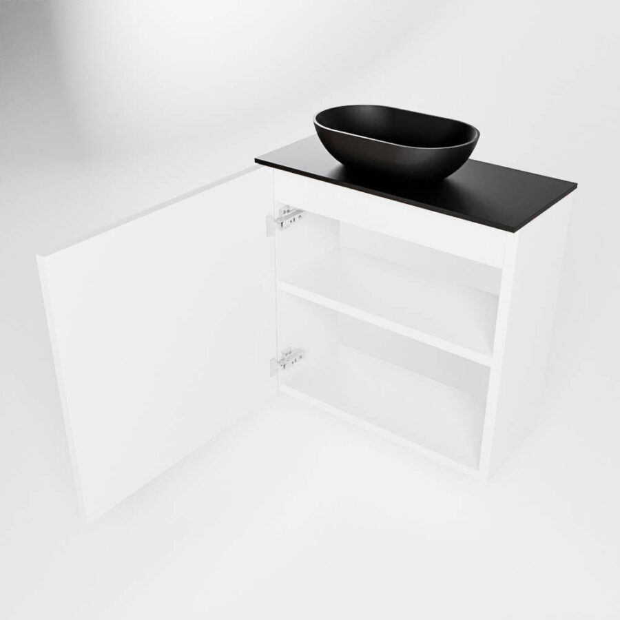 MONDIAZ FOWY toiletmeubel 50cm kleur talc. Waskom positie links kleur urban | urban. Met 1 kraangat - Afbeelding 6