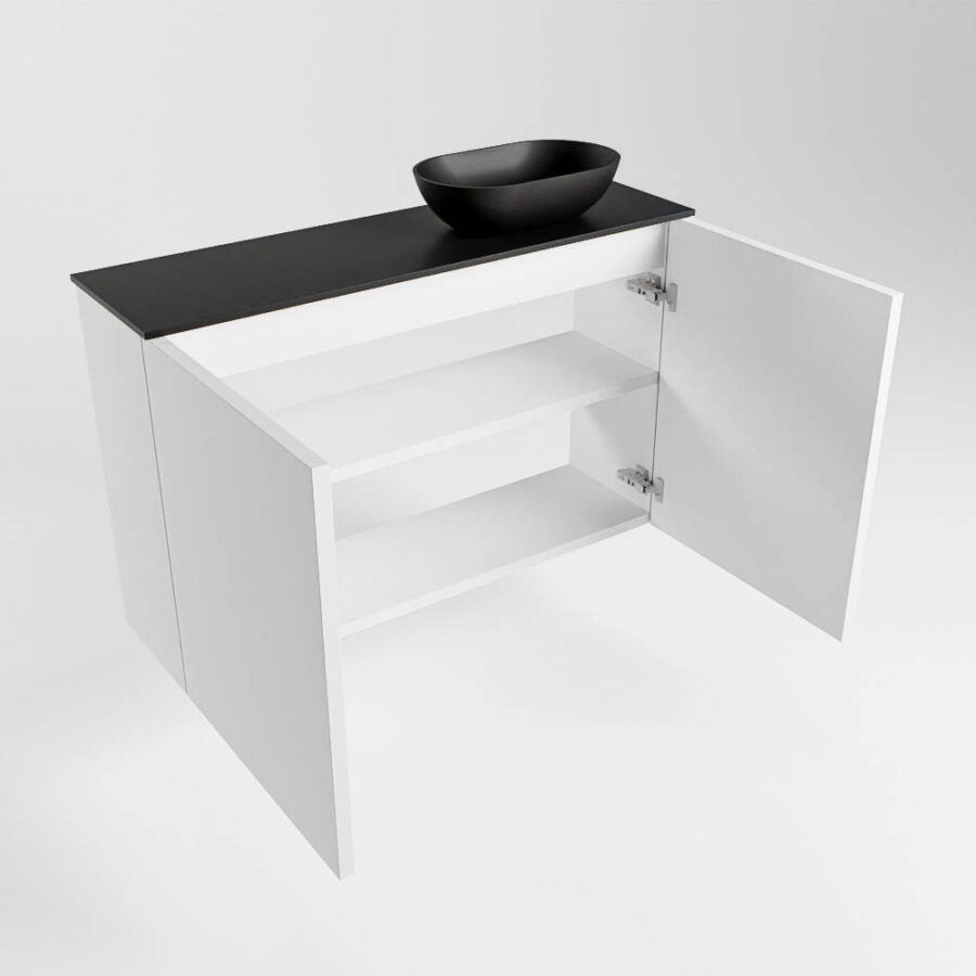 MONDIAZ FOWY toiletmeubel 80cm kleur talc. Waskom positie rechts kleur urban | urban. Met 1 kraangat - Afbeelding 6
