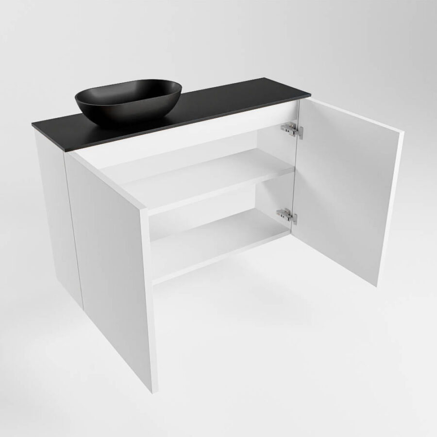 MONDIAZ FOWY toiletmeubel 80cm kleur talc. Waskom positie links kleur urban | urban. Zonder kraangat - Afbeelding 6