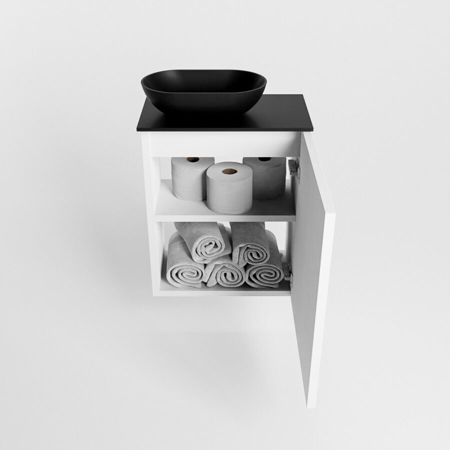 MONDIAZ FOWY toiletmeubel 40cm kleur talc. Waskom positie links kleur urban | urban. Met 1 kraangat - Afbeelding 8