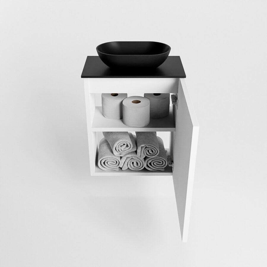 MONDIAZ FOWY toiletmeubel 40cm kleur talc. Waskom positie midden kleur urban | urban. Zonder kraangat - Afbeelding 8
