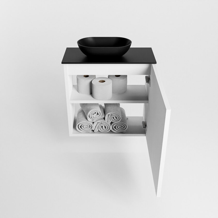MONDIAZ FOWY toiletmeubel 50cm kleur talc. Waskom positie links kleur urban | urban. Met 1 kraangat - Afbeelding 8