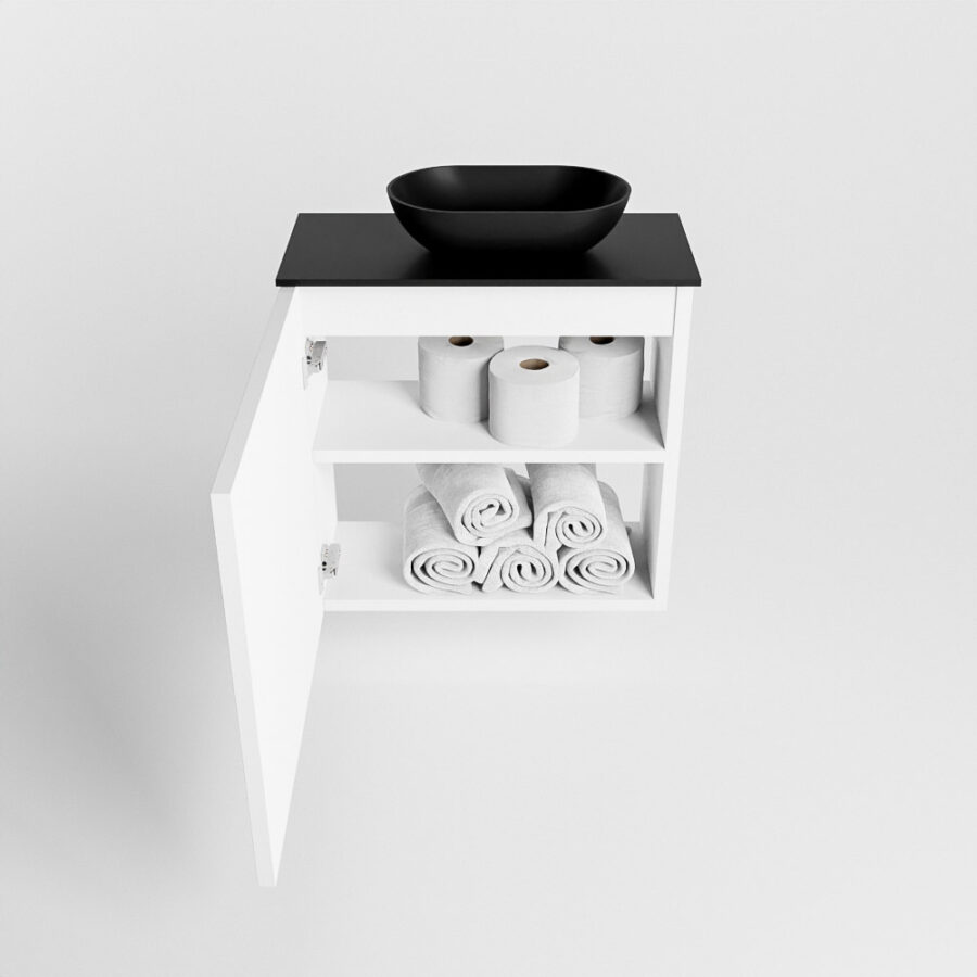 MONDIAZ FOWY toiletmeubel 50cm kleur talc. Waskom positie rechts kleur urban | urban. Met 1 kraangat - Afbeelding 8