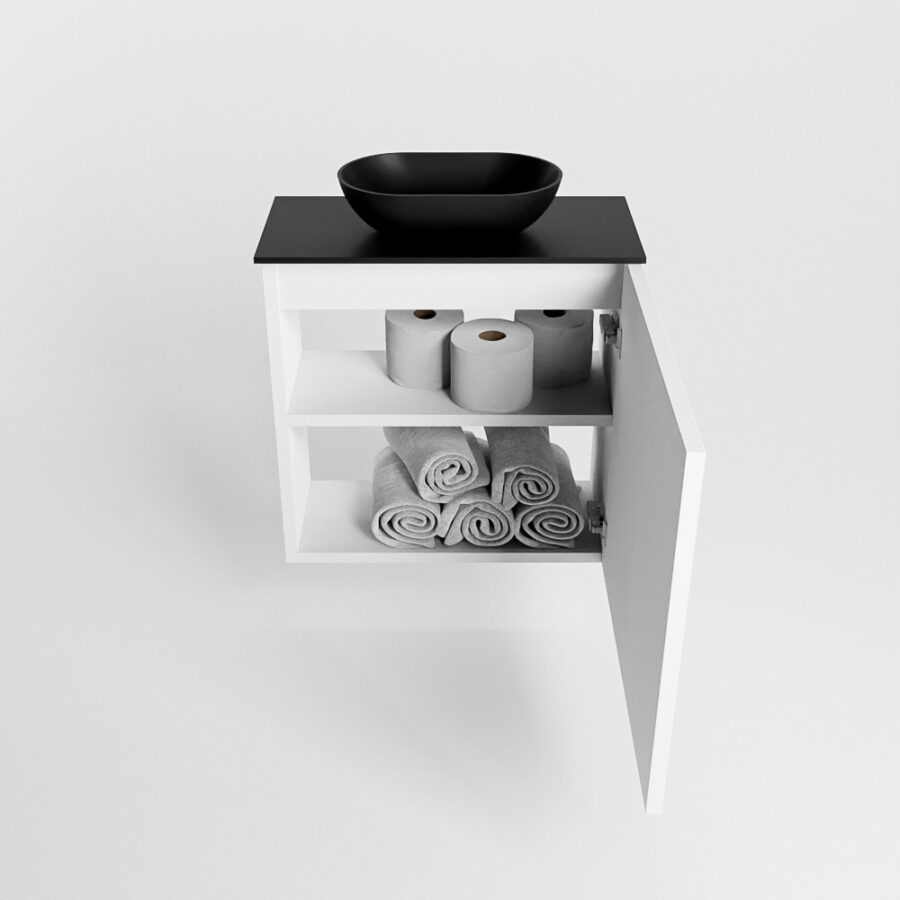 MONDIAZ FOWY toiletmeubel 50cm kleur talc. Waskom positie midden kleur urban | urban. Zonder kraangat - Afbeelding 8