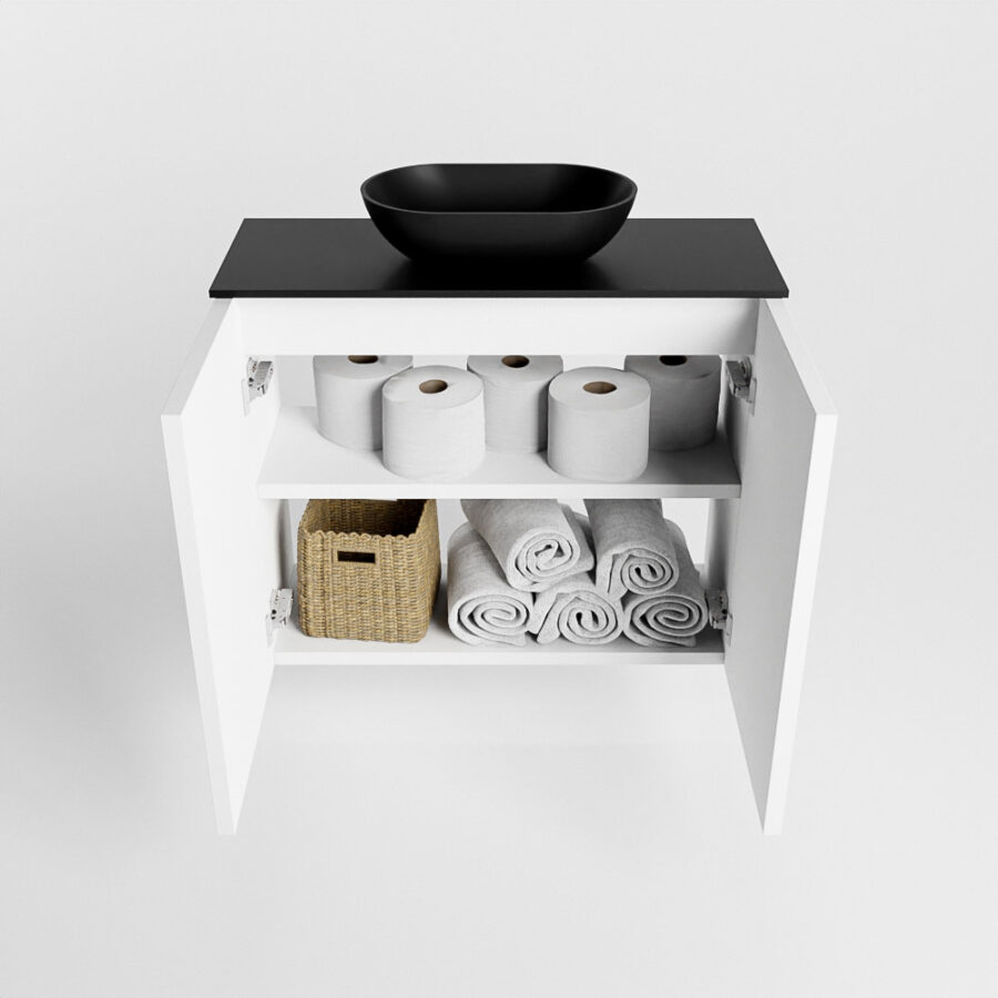 MONDIAZ FOWY toiletmeubel 60cm kleur talc. Waskom positie midden kleur urban | urban. Met 1 kraangat - Afbeelding 8