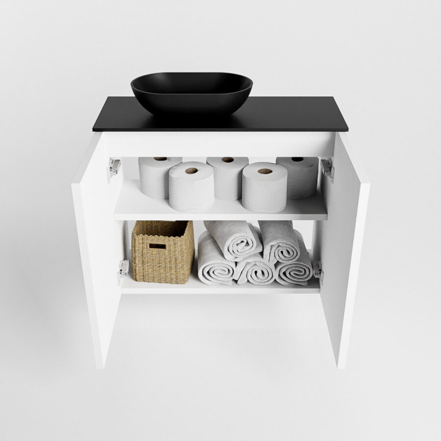 MONDIAZ FOWY toiletmeubel 60cm kleur talc. Waskom positie links kleur urban | urban. Met 1 kraangat - Afbeelding 8