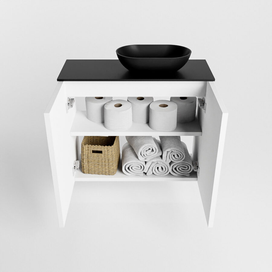 MONDIAZ FOWY toiletmeubel 60cm kleur talc. Waskom positie rechts kleur urban | urban. Met 1 kraangat - Afbeelding 8