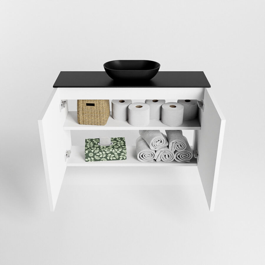 MONDIAZ FOWY toiletmeubel 80cm kleur talc. Waskom positie midden kleur urban | urban. Zonder kraangat - Afbeelding 8