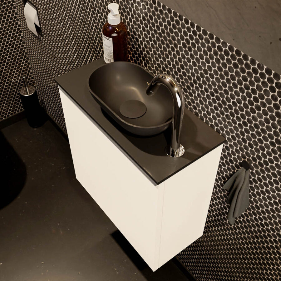 MONDIAZ FOWY toiletmeubel 50cm kleur talc. Waskom positie rechts kleur urban | urban. Met 1 kraangat - Afbeelding 3