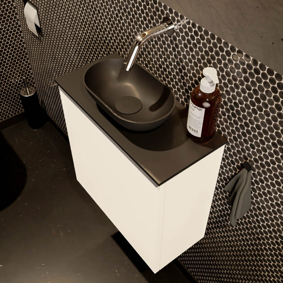 MONDIAZ FOWY toiletmeubel 50cm kleur talc. Waskom positie midden kleur urban | urban. Zonder kraangat - Afbeelding 3