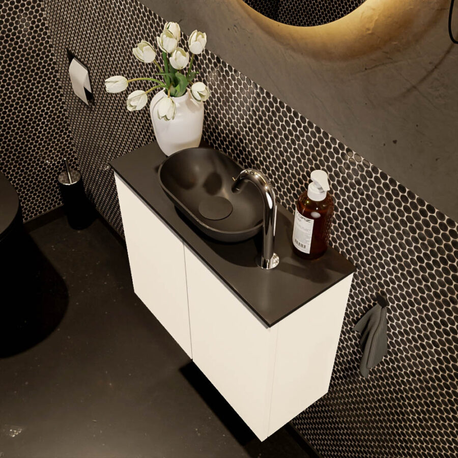 MONDIAZ FOWY toiletmeubel 60cm kleur talc. Waskom positie midden kleur urban | urban. Met 1 kraangat - Afbeelding 3