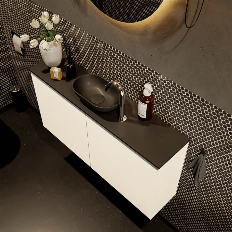 MONDIAZ FOWY toiletmeubel 100cm kleur talc. Waskom positie midden kleur urban | urban. Met 1 kraangat - Afbeelding 3
