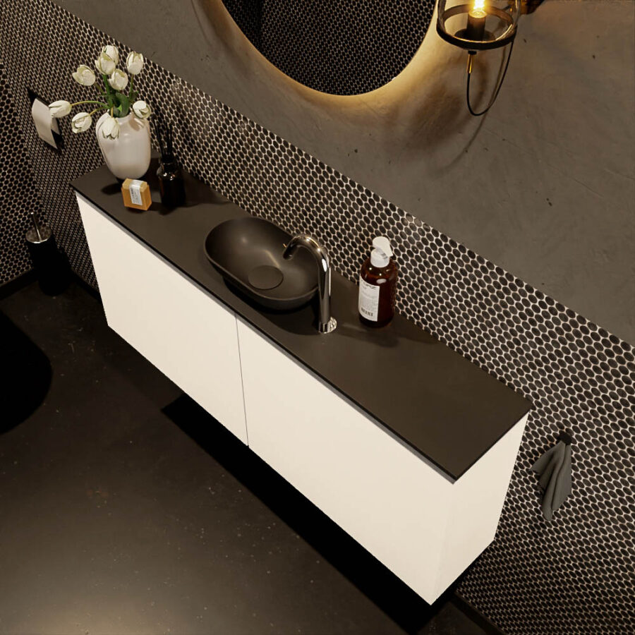 MONDIAZ FOWY toiletmeubel 120cm kleur talc. Waskom positie midden kleur urban | urban. Met 1 kraangat - Afbeelding 3