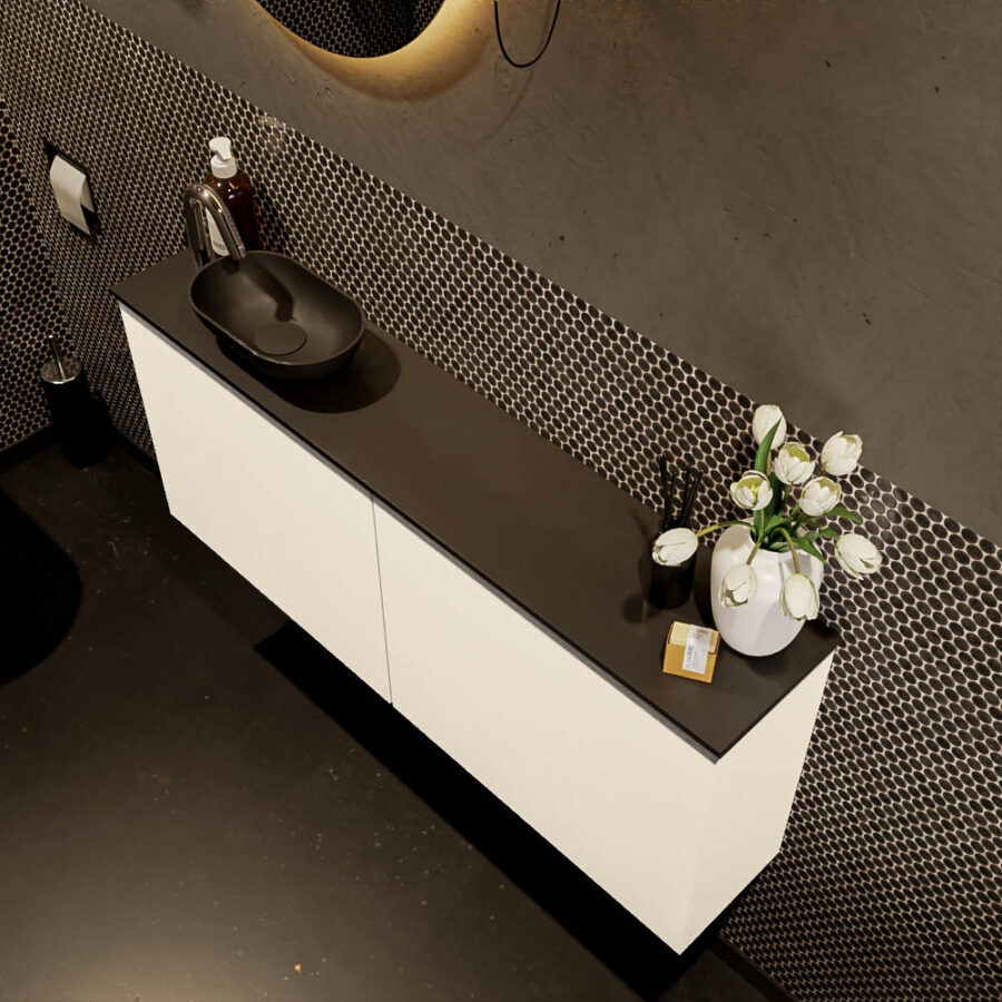 MONDIAZ FOWY toiletmeubel 120cm kleur talc. Waskom positie links kleur urban | urban. Met 1 kraangat - Afbeelding 3