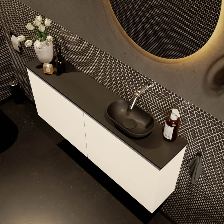 MONDIAZ FOWY toiletmeubel 120cm kleur talc. Waskom positie rechts kleur urban | urban. Zonder kraangat - Afbeelding 3