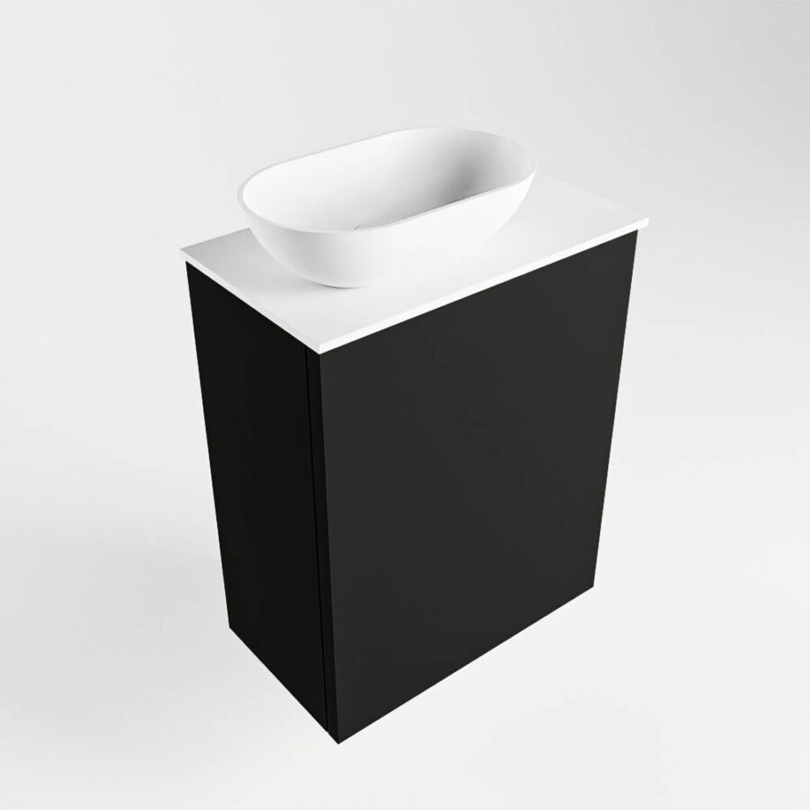 MONDIAZ FOWY toiletmeubel 40cm kleur urban. Waskom positie links kleur talc | talc. Met 1 kraangat - Afbeelding 4