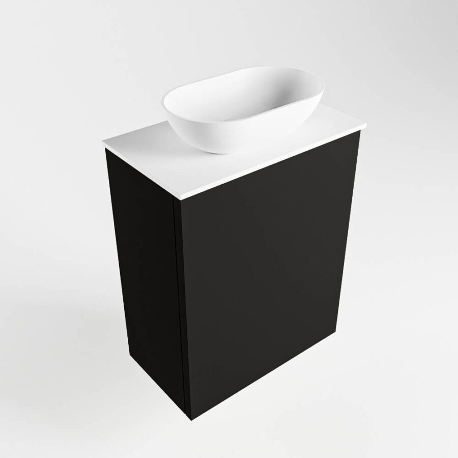 MONDIAZ FOWY toiletmeubel 40cm kleur urban. Waskom positie midden kleur talc | talc. Zonder kraangat - Afbeelding 4