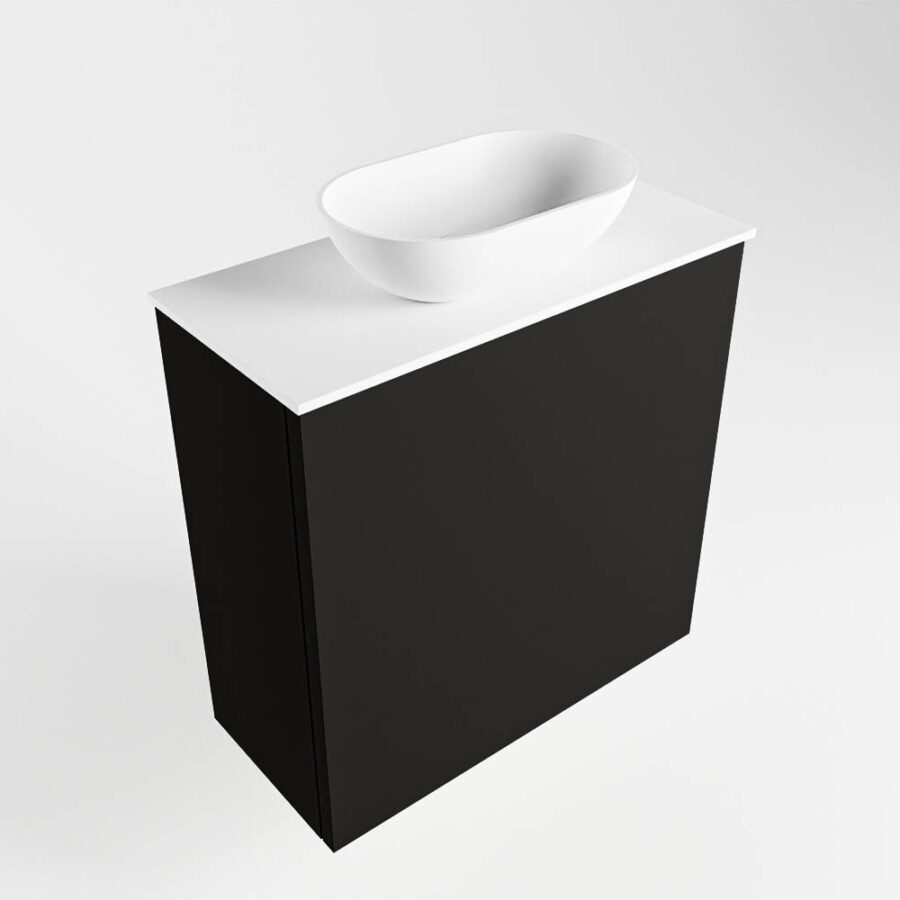 MONDIAZ FOWY toiletmeubel 50cm kleur urban. Waskom positie midden kleur talc | talc. Zonder kraangat - Afbeelding 4