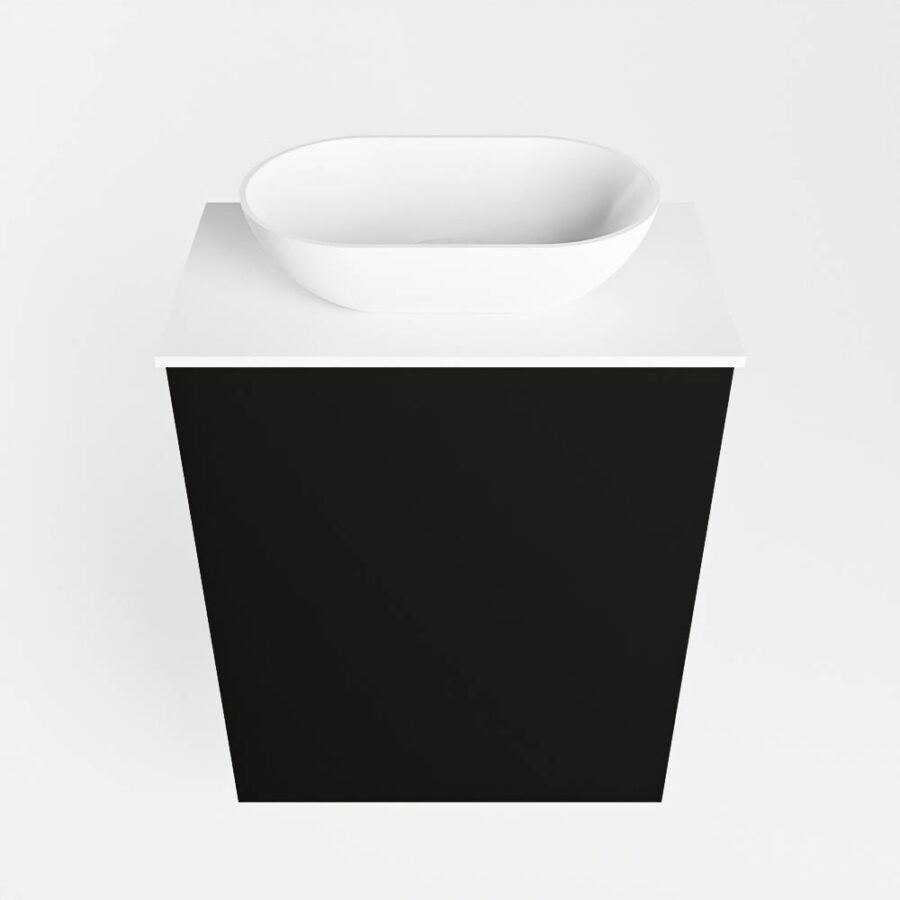 MONDIAZ FOWY toiletmeubel 40cm kleur urban. Waskom positie midden kleur talc | talc. Zonder kraangat - Afbeelding 5
