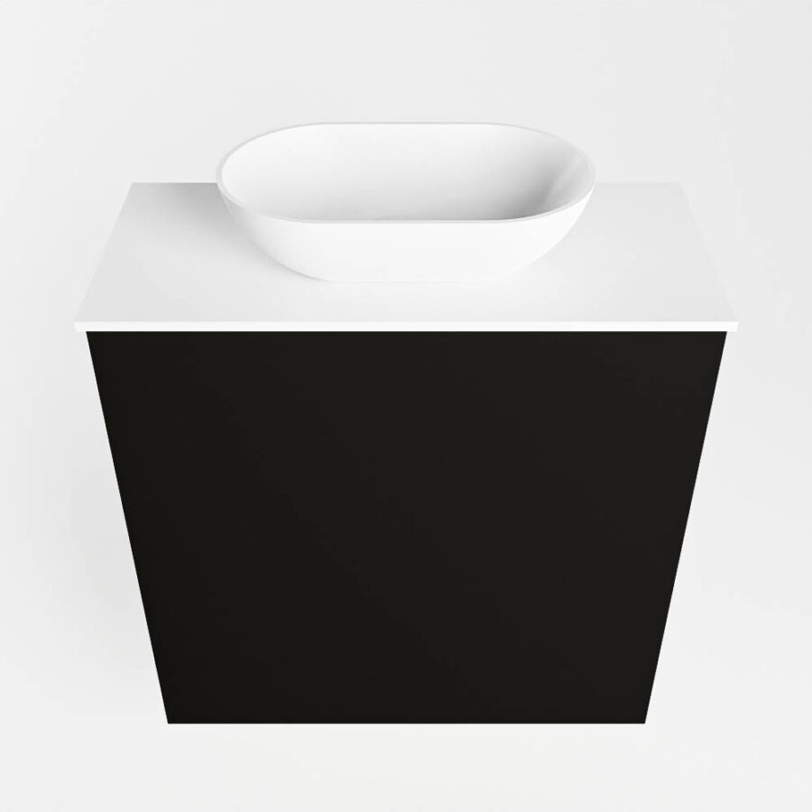 MONDIAZ FOWY toiletmeubel 50cm kleur urban. Waskom positie midden kleur talc | talc. Zonder kraangat - Afbeelding 5