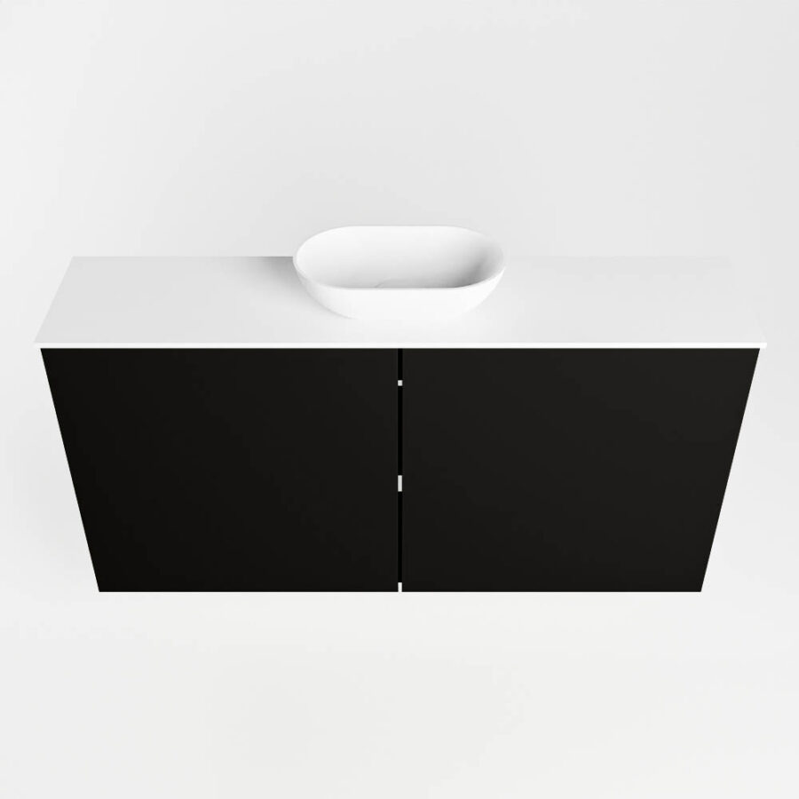 MONDIAZ FOWY toiletmeubel 100cm kleur urban. Waskom positie midden kleur talc | talc. Met 1 kraangat - Afbeelding 5