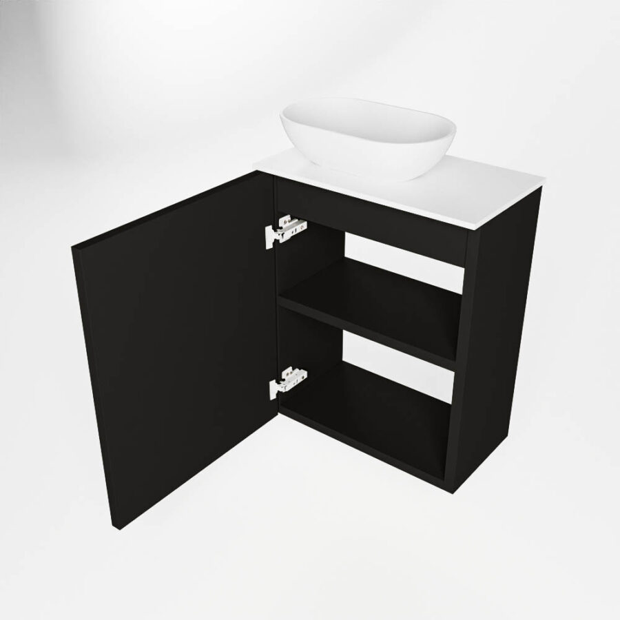 MONDIAZ FOWY toiletmeubel 40cm kleur urban. Waskom positie links kleur talc | talc. Met 1 kraangat - Afbeelding 6