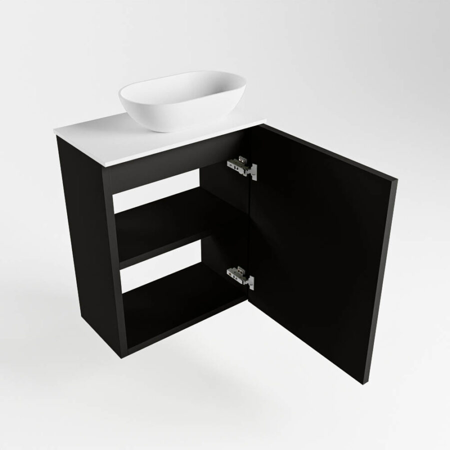 MONDIAZ FOWY toiletmeubel 40cm kleur urban. Waskom positie rechts kleur talc | talc. Met 1 kraangat - Afbeelding 6