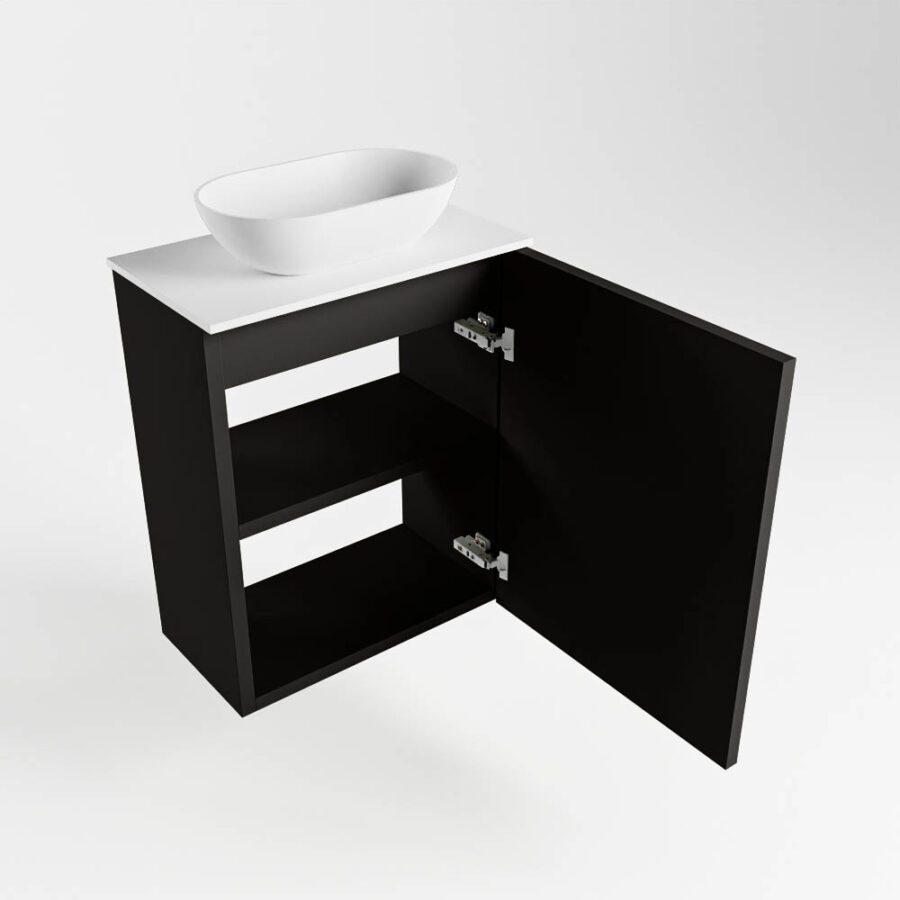 MONDIAZ FOWY toiletmeubel 40cm kleur urban. Waskom positie midden kleur talc | talc. Zonder kraangat - Afbeelding 6