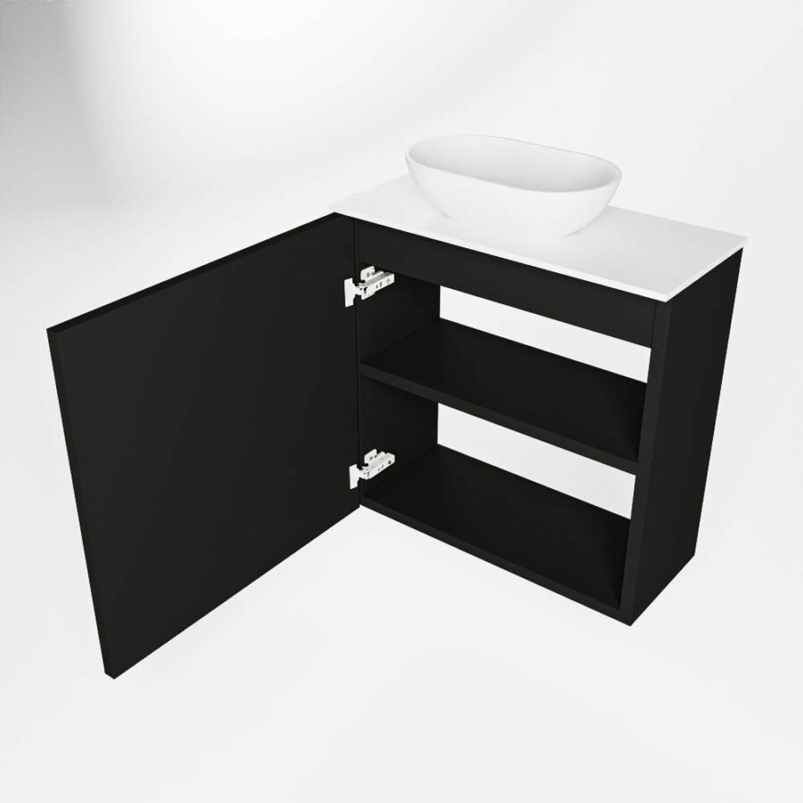 MONDIAZ FOWY toiletmeubel 50cm kleur urban. Waskom positie links kleur talc | talc. Met 1 kraangat - Afbeelding 6
