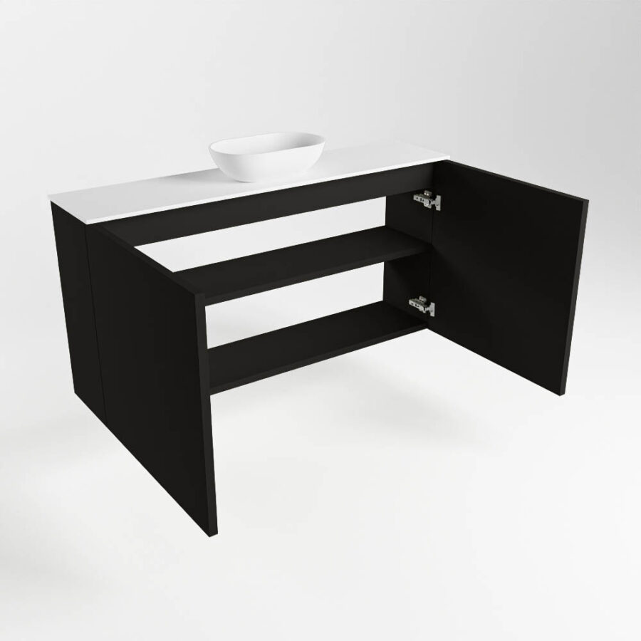 MONDIAZ FOWY toiletmeubel 100cm kleur urban. Waskom positie midden kleur talc | talc. Met 1 kraangat - Afbeelding 6